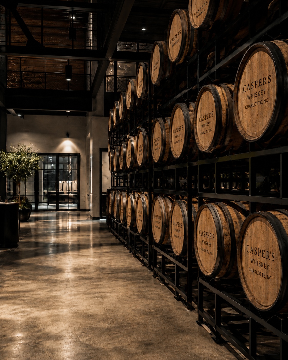 Casper’s Whiskey limited release small-batch American whiskey aging in oak barrels